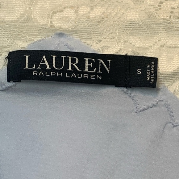 Ralph Lauren Robe Short Wrap Blue Lace Trimmed Size Small New - Picture 6 of 8